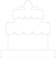 Black and white cake in flat style illustration. vector