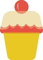 Cup cake in yellow and red color. vector