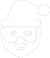 Character of man wearing santa hat. vector