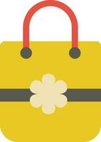 Shopping bag decorated with flower. vector