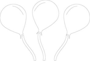 Line art illustration of balloons. vector