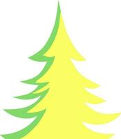 plano ilustración de un verde y amarillo Navidad árbol. vector