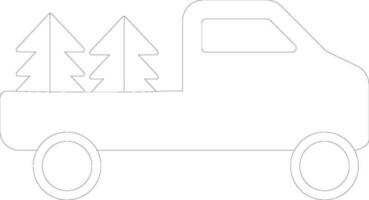 Delivery truck with christmas tree. vector