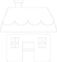 Isolated line art icon of House. vector