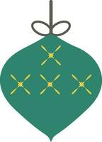 Green Xmas Ball icon for festival celebration. vector