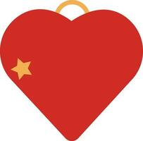 Illustration of red heart with a star. vector