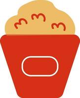 plano icono de palomitas de maiz para comida y bebida concepto. vector
