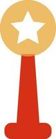 Isolated red and yellow icon of Trophy with star. vector