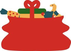 Gift decorated with bags of santa. vector