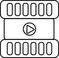 Thin line icon of Video player. vector