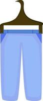 ilustración de azul color pantalón en percha. vector