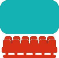 Red and sky blue theater icon. vector