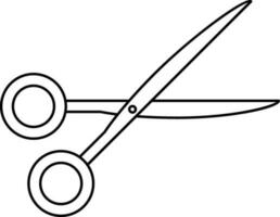 Stroke icon of scissor for cutting. vector