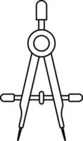 Creative icon for geometric element is compass. vector
