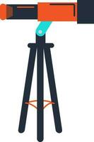 Color icon of telescope with stand. vector