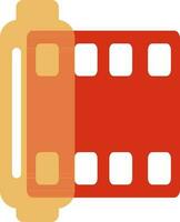 Red and yellow Camera film roll icon. vector