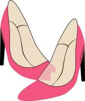 Flat vector illustration of stylish high heel shoes.