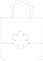 Line art illustration of shopping bag. vector