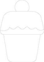 Thin line dessert or pastry icon. vector