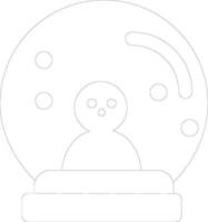 Snow globe with snowman made with line stroke. vector