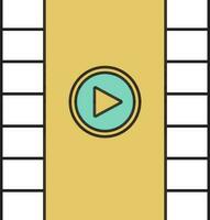 Play video icon in flat style. vector