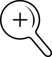 Magnifying glass in black and white color. vector