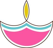 Colourful stylish burning diya. vector