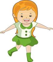 Cheerful cartoon character of girl. vector