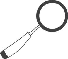 Magnifying in black and white color. vector