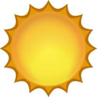 Shiny flat illustration of sun. vector