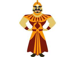 dibujos animados personaje de ravana en en pie pose. vector