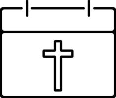 Flat illustration of Calendar with Christian Cross. vector