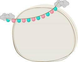 Blank frame with colored bunting. vector