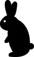 Black illustration of a Rabbit. vector