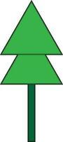 Isolated green tree in flat style. vector