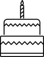 Flat illustration of Delicious Cake with Candle. vector