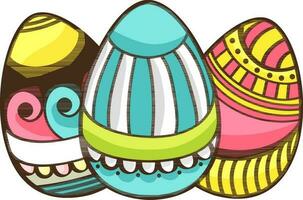 Colorful decorated Easter eggs. vector