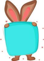 Little bunny holding square frame. vector