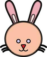 Flat style illustration of Cute Bunny. vector