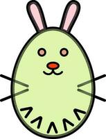 Flat illustration of Bunny in Egg shape. vector