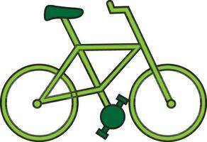 Flat style green bicycle on white background. vector