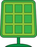 verde solar panel icono en blanco antecedentes. vector