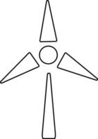 Windmill thin line icon for Renewable Energy concept. vector