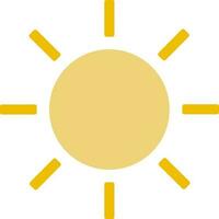 Yellow icon of Sun for Energy source concept. vector