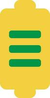Yellow and green icon of  Power saving or Battery. vector