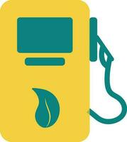 Gas Station icon for Bio Fuel concept in two color combination. vector