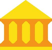 Historical building icon on orange and yellow color. vector