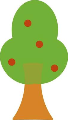 Flat icon of Saving trees in Brown and green color.