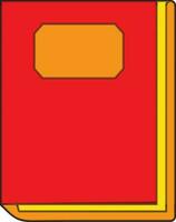 Red cover of study book icon in isolated. vector