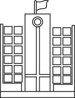 Classical school building icon in isolated. vector